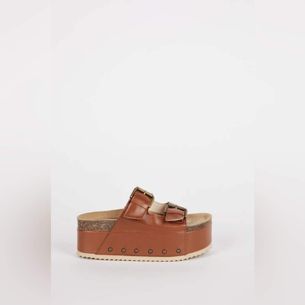 FREE PEOPLE INTENTIONALLY COOPER-2 LEATHER PLATFORM SANDAL - Picture 4 of 10